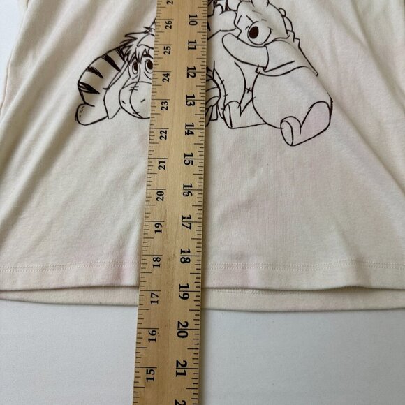 Disney Winnie the Pooh Shirt Womens Small White Lace Trim Cartoon Graphic Tee - Picture 6 of 8